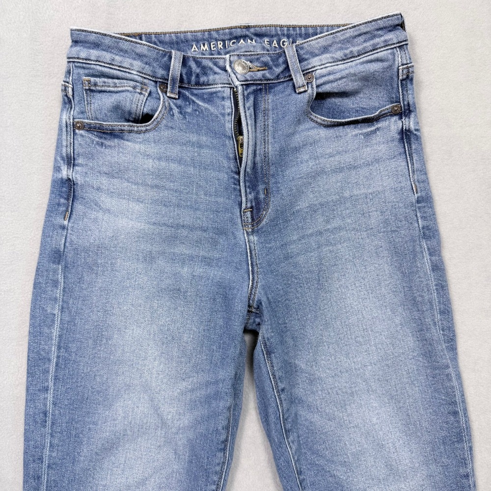 Momcore Minimalist American Eagle Stretch Jean Wmn's 2 Regular Light Wash Skinny - Picture 2 of 7